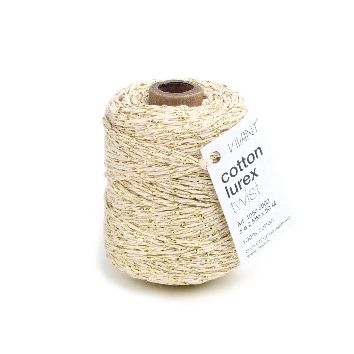 Vivant - Lurex Cotton Cord - Creme