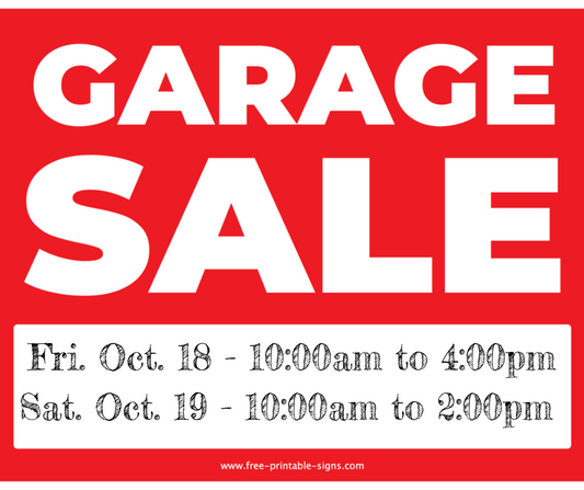 Garage Sale Vendor - OCTOBER 2024