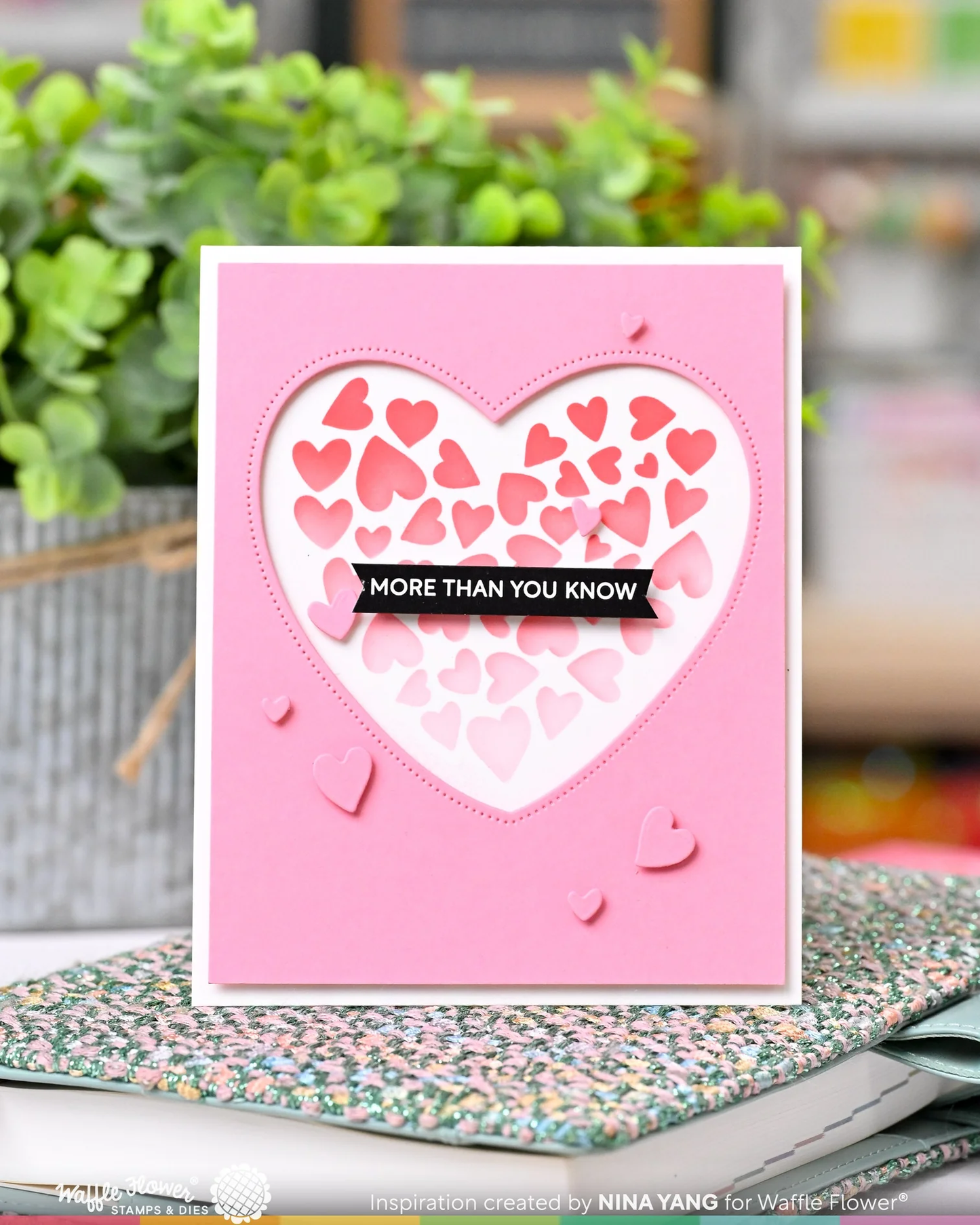 Waffle Flower - Inlaid Hearts Die-n-stencil Bundle