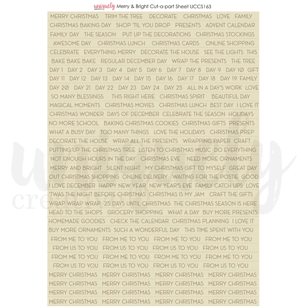 Uniquely Creative - Merry & Bright Cut-a-Part