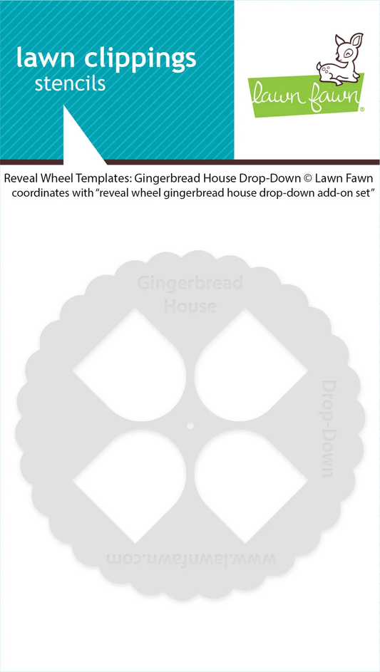 Lawn Fawn - Reveal Wheel Gingerbread House - Template & Drop Down Add-On Set