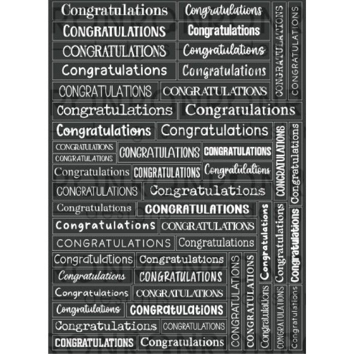 RonRon Designs - Stickers - Congratulations: Black