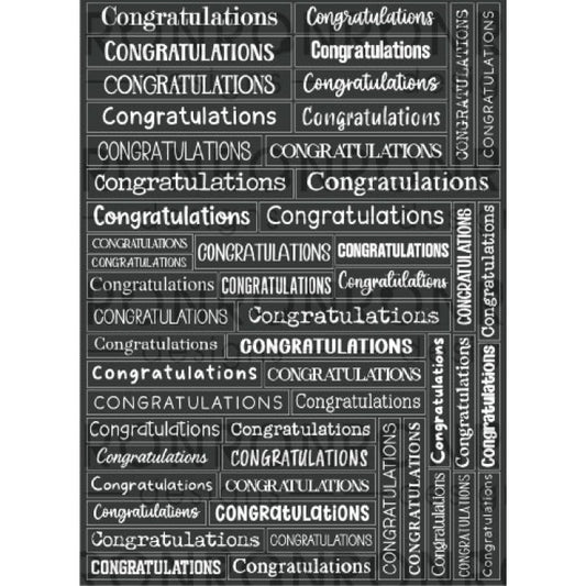 RonRon Designs - Stickers - Congratulations: Black