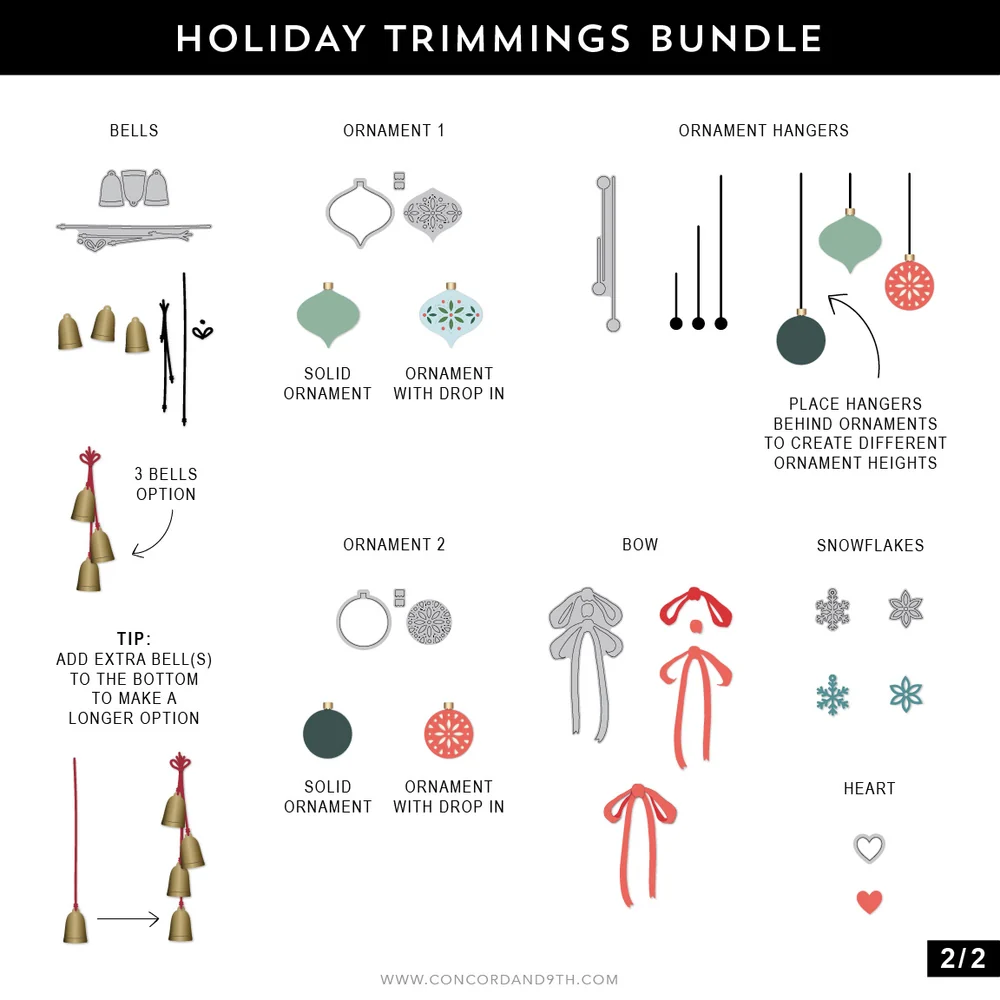 Concord & 9th - Holiday Trimmings Stamp & Die Bundle