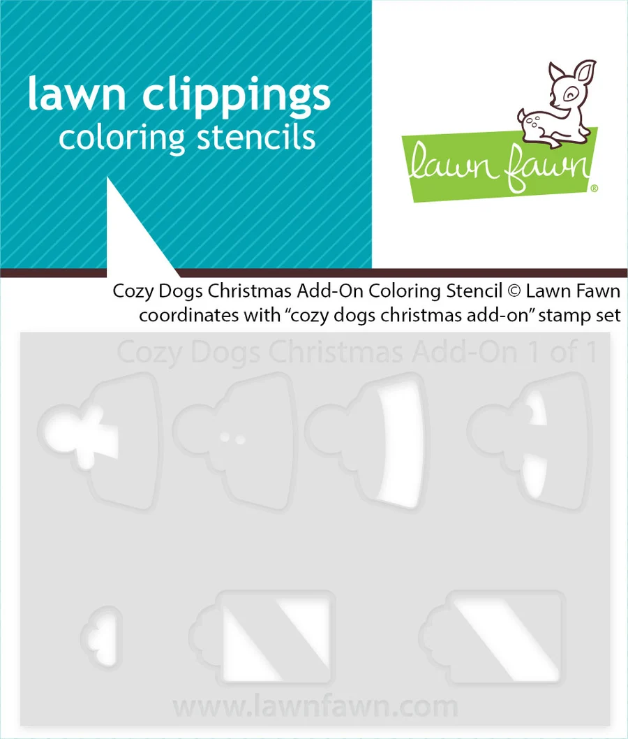Lawn Fawn - Cozy Dogs Add-on Stamp, Die & Stencil Bundle