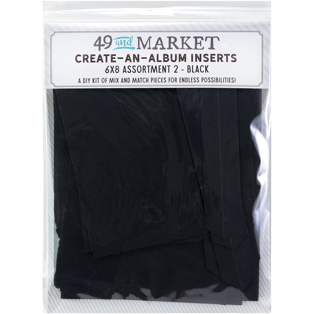 49 and Market - Create-An-Album Foundation Inserts - Assort 2: Black
