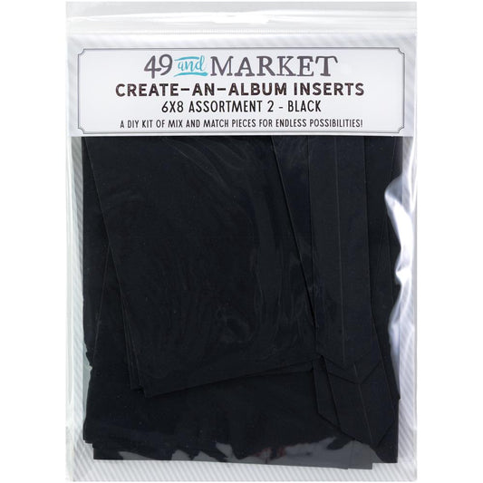 49 and Market - Create-An-Album Foundation Inserts - Assort 2: Black