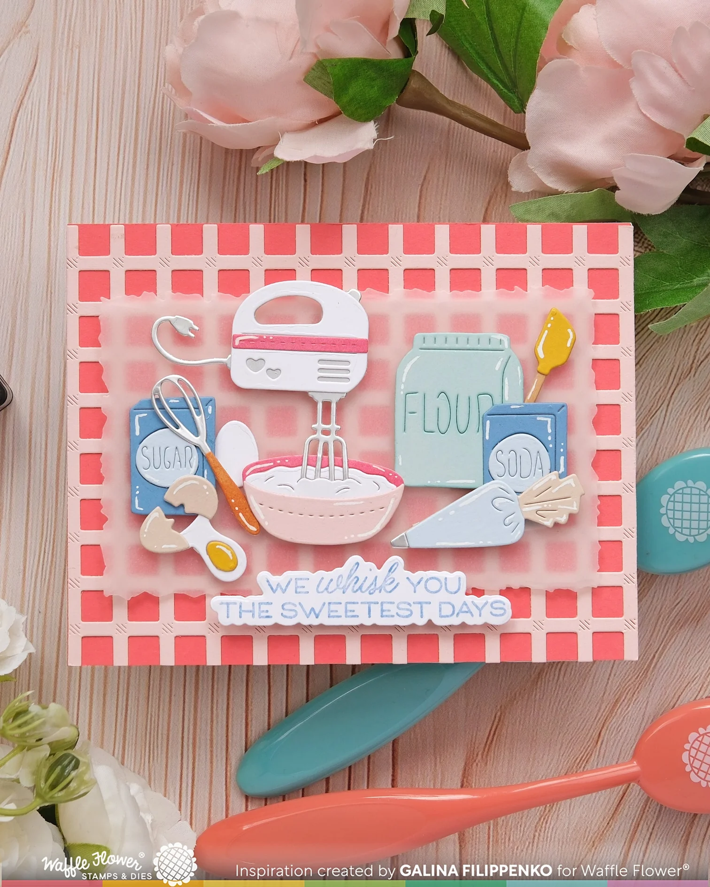 Waffle Flower - Baked with Love Sentiments Stamp & Die Bundle