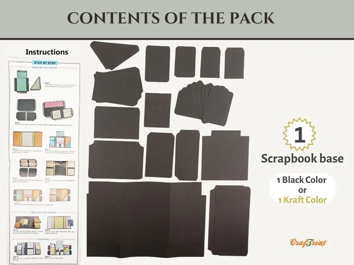 CrafTreat - Blank Precut Album Base - Gate Fold Folio: Kraft
