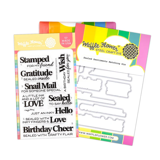 Waffle Flower - Sealed Sentiments Stamp & Die Combo