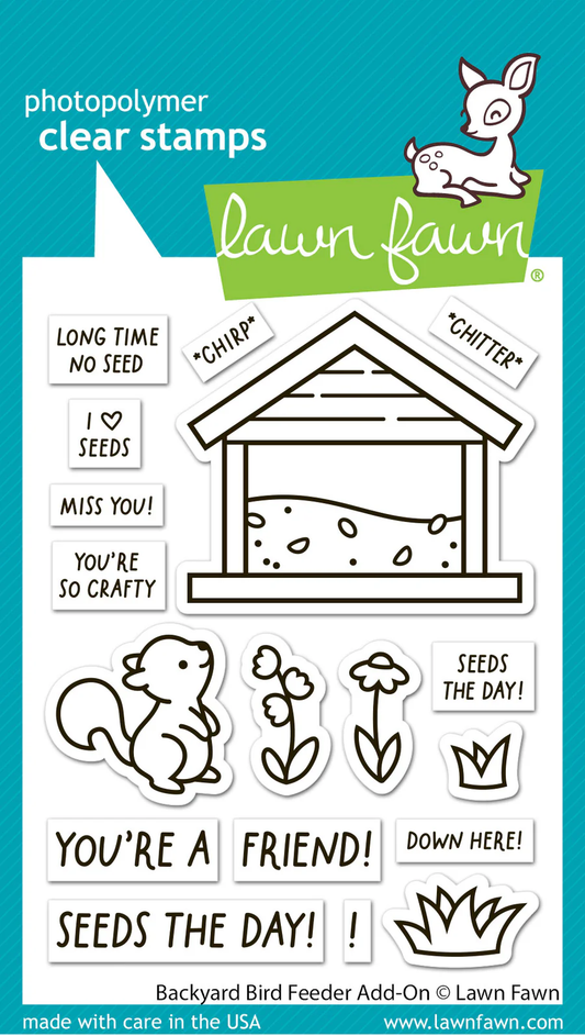 Lawn Fawn - Backyard Bird Feeder Add-On Stamp/Die/Stencil Bundle
