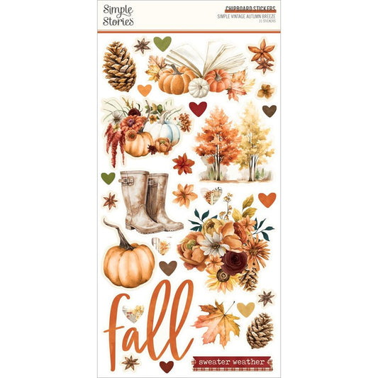 Simple Stories - Simple Vintage Autumn Breeze - Chipboard Stickers
