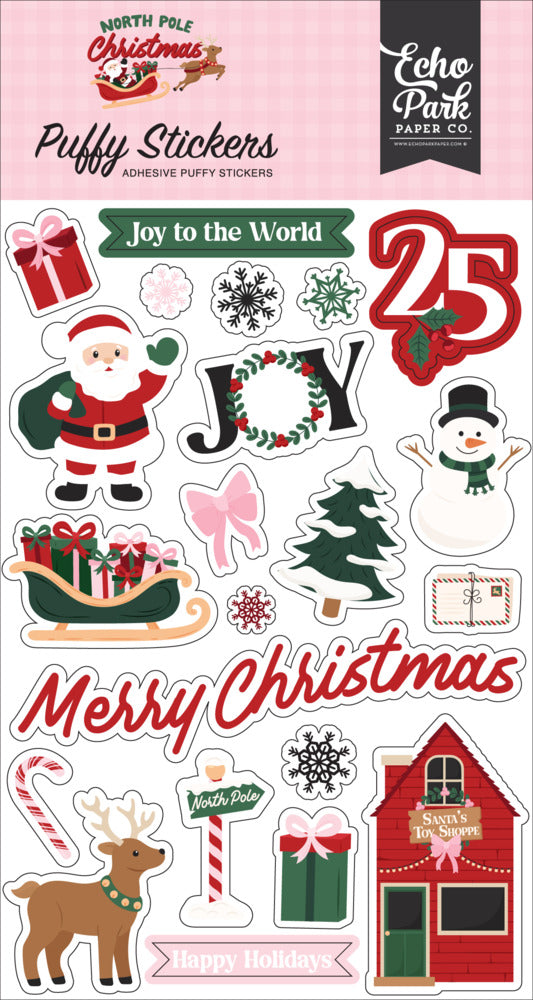 Echo Park - North Pole Christmas - Puffy Stickers