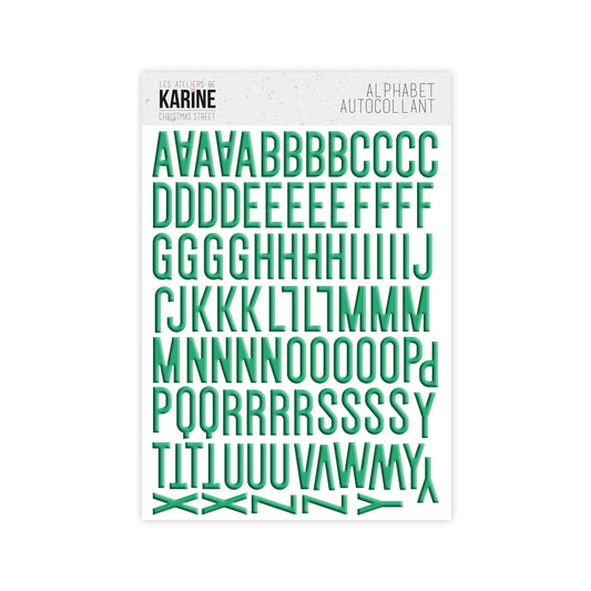 Les Ateliers de Karine - Christmas Street - Green Alpha Stickers