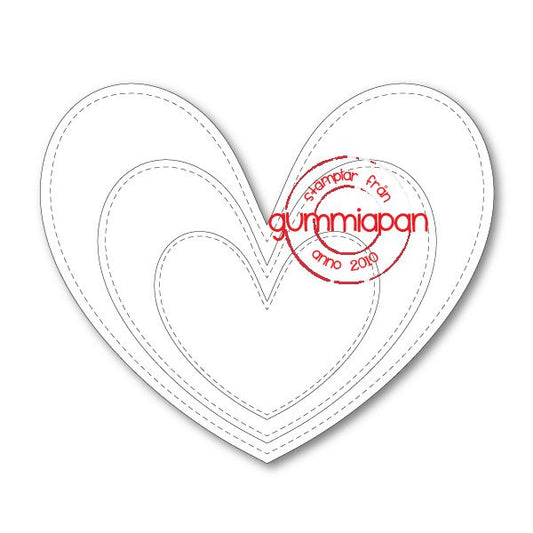 Gummiapan - Stitched Symmetric Hearts Die Set