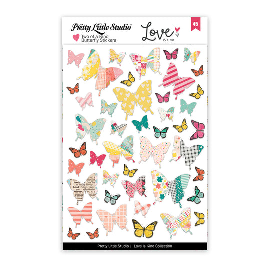 Pretty Little Studio - Love Is Kind - Two of a Kind Butterfly Stickers