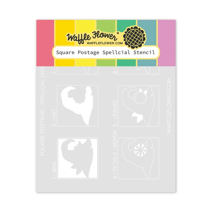 Waffle Flower - Square Postage - Spellcial Stencil