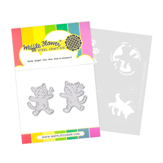 Waffle Flower - Snow Angel Cat Duo Die-n-stencil Bundle