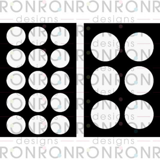 RonRon Designs - Stencil - Pair of Circles: 6x9