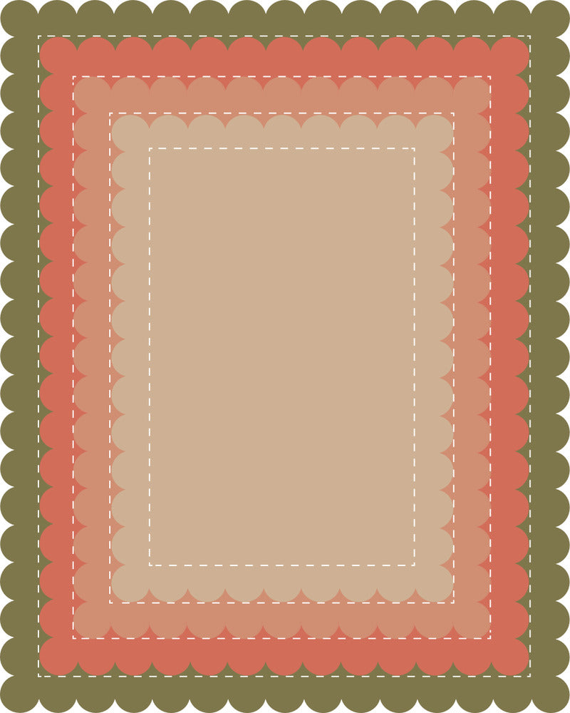 Prism Studio - Nesting Stitched Scalloped Rectangles Die Set