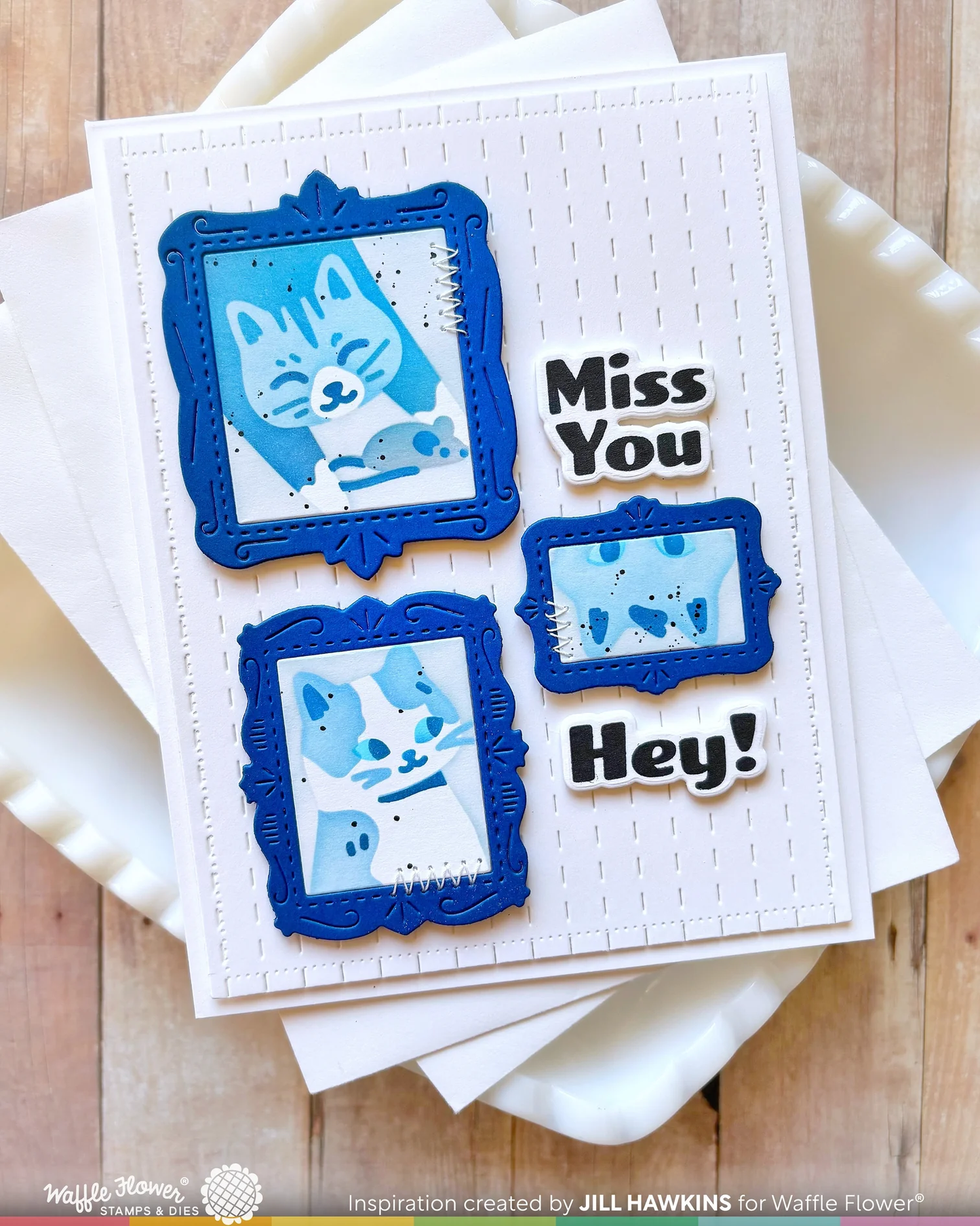 Waffle Flower - Postage Collage - Meow Stencil