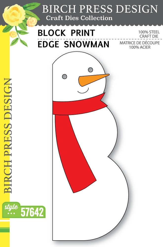 Birch Press Design - Block Print Edge Snowman Die Set