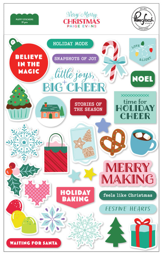 Pinkfresh - Very Merry Christmas - Puffy Stickers