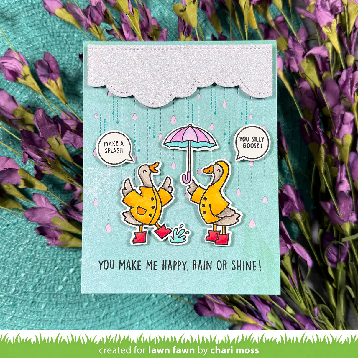 Lawn Fawn - Silly Goose, Rain or Shine! Stamp, Die & Stencil Bundle