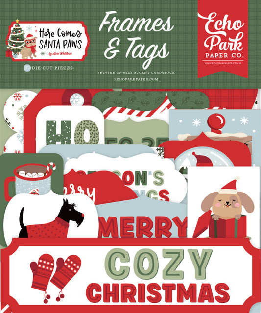 Echo Park - Here Comes Santa Paws - Frames & Tags