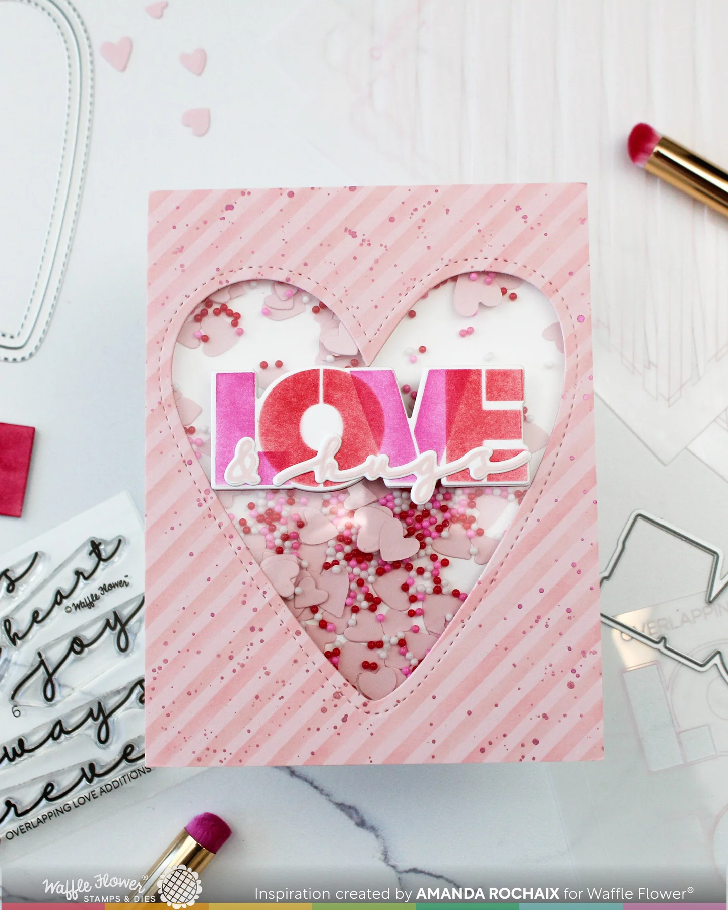 Waffle Flower - Overlapping Love Additions Stamp & Die Bundle