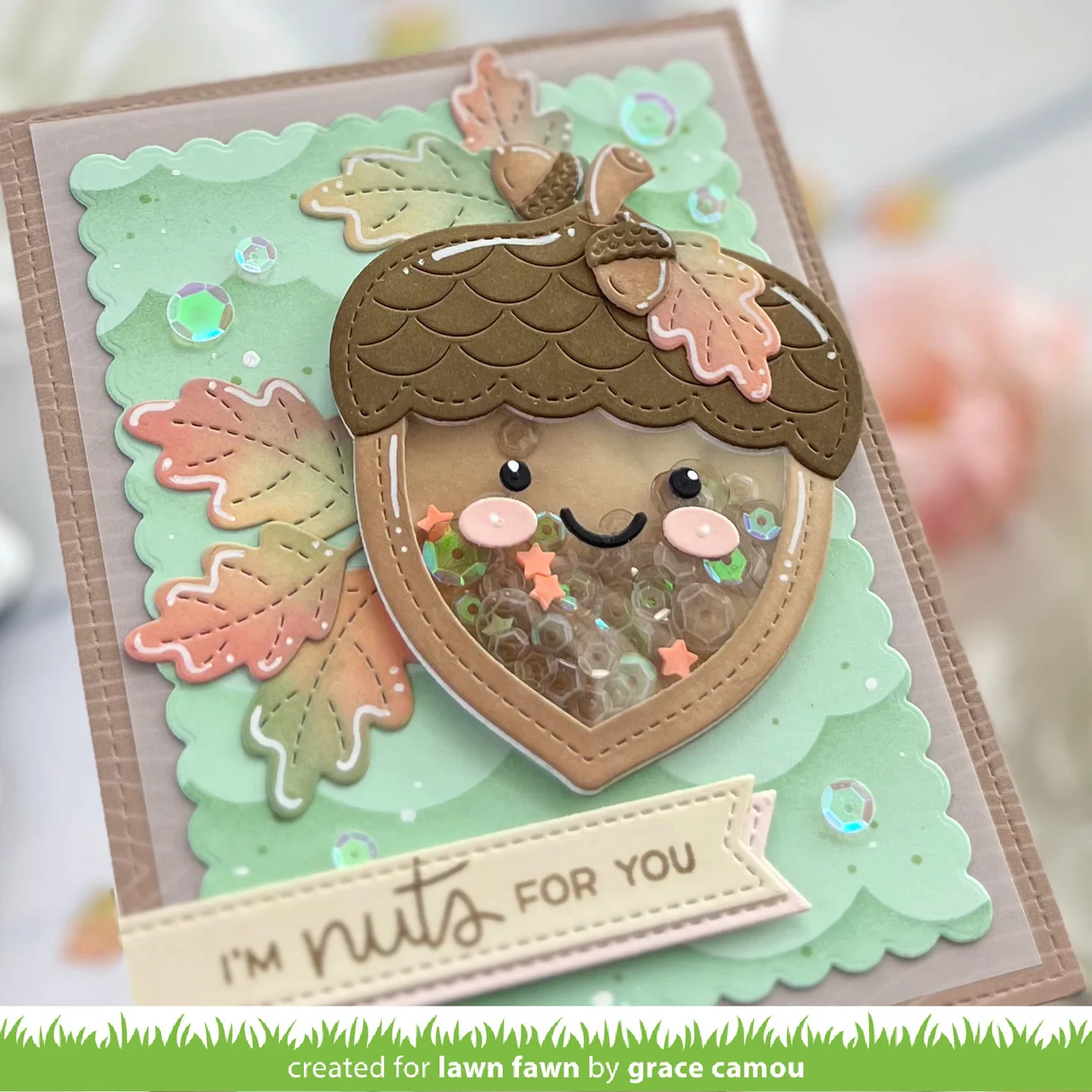 Lawn Fawn - Stitched Acorn Frame Die Set