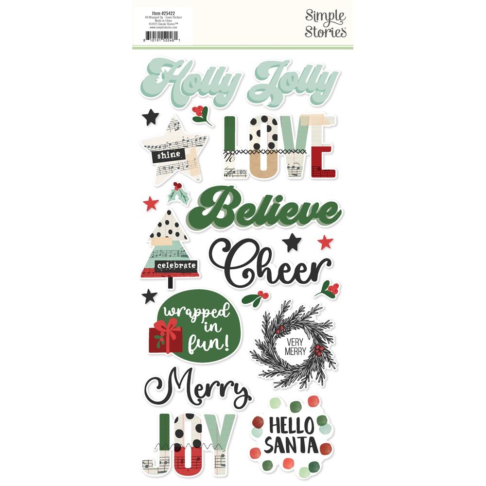Simple Stories - All Wrapped Up - Foam Stickers
