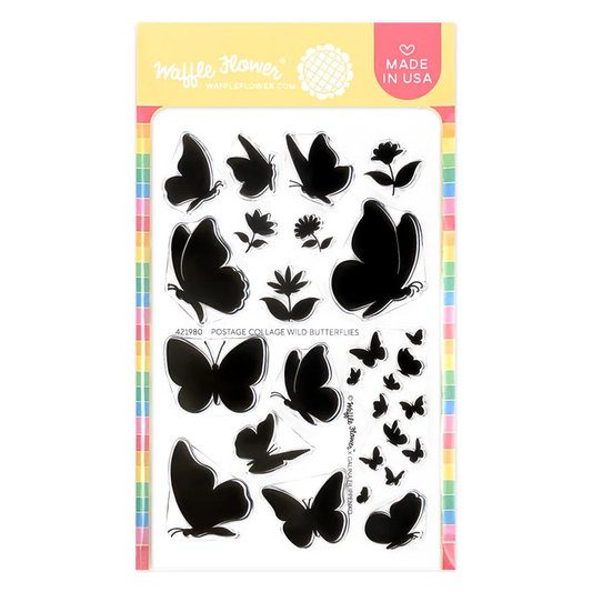 Waffle Flower - Postage Collage - Wild Butterflies Stamp Set