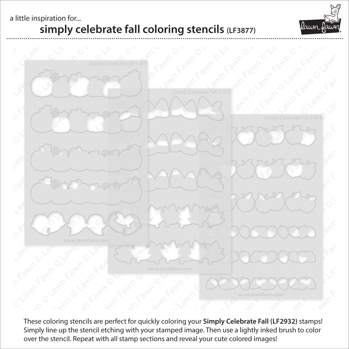 Lawn Fawn - Simply Celebrate Fall Coloring Stencil Set
