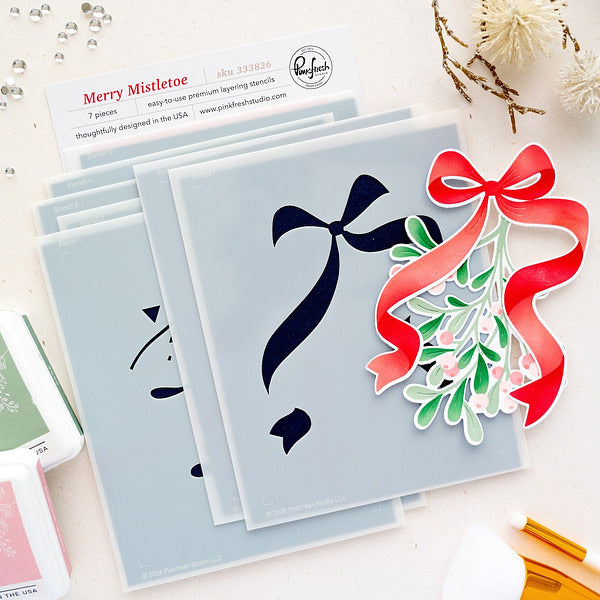 Pinkfresh - Merry Mistletoe Stencil & Die Bundle