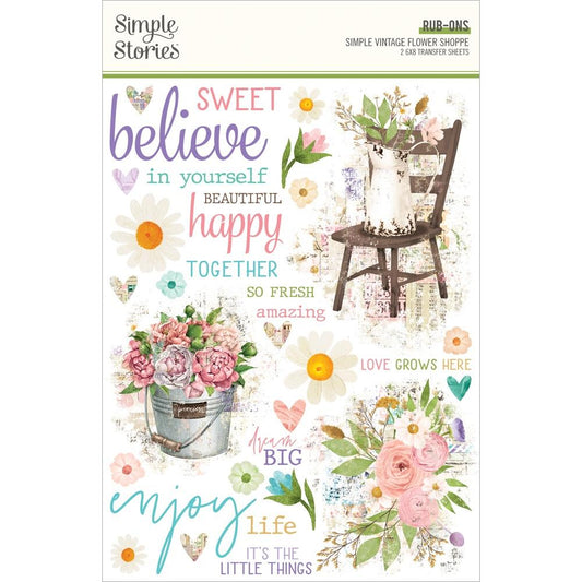 Simple Stories - Simple Vintage Flower Shoppe - Rub-Ons