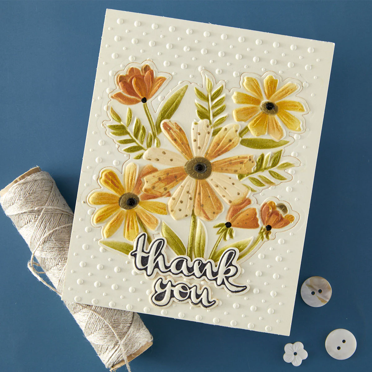 Spellbinders - Thank You Bouquet 3D Emboss & Cut Folder & Stencil Bundle