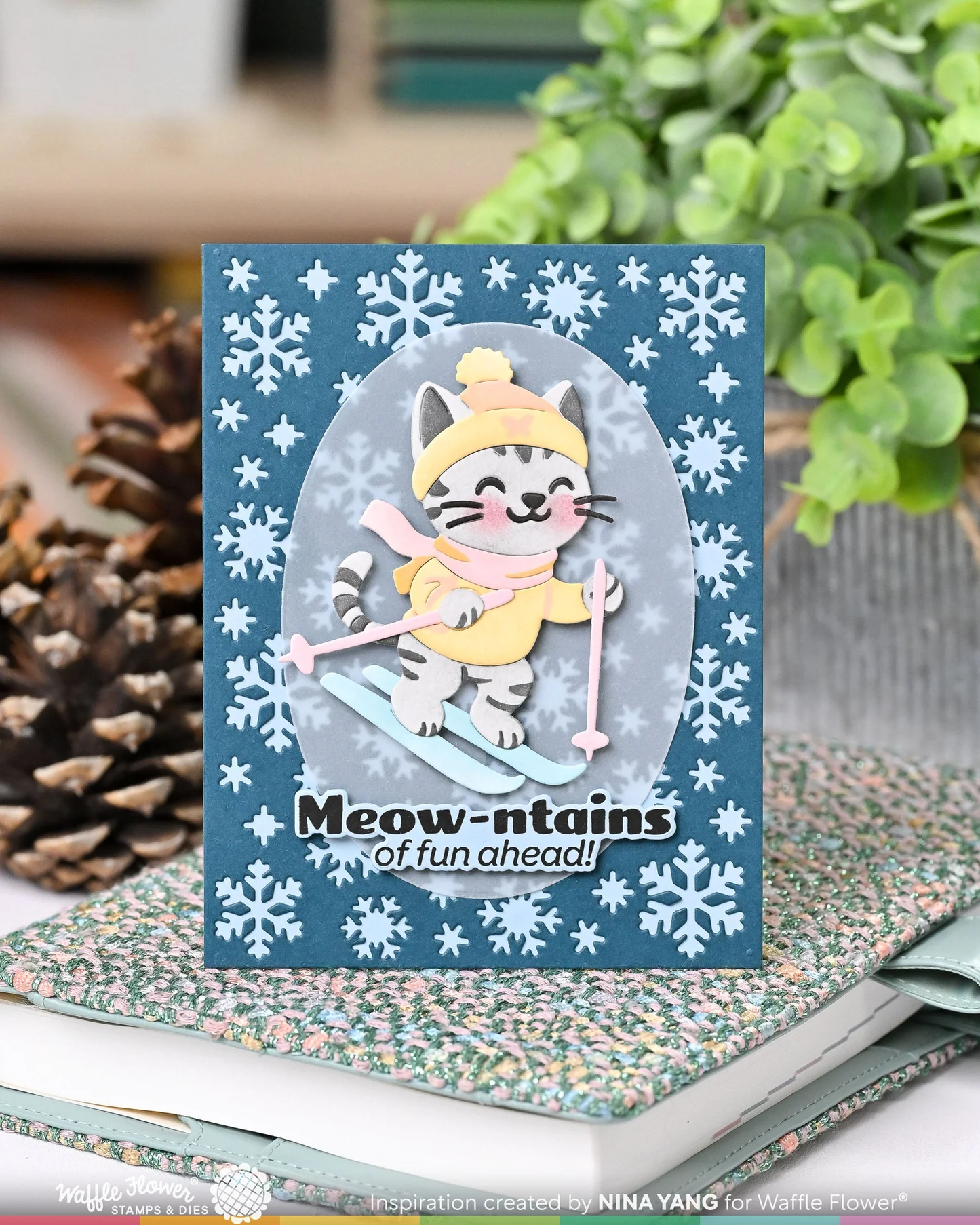 Waffle Flower - Pawder Day Sentiments Stamp & Die Bundle