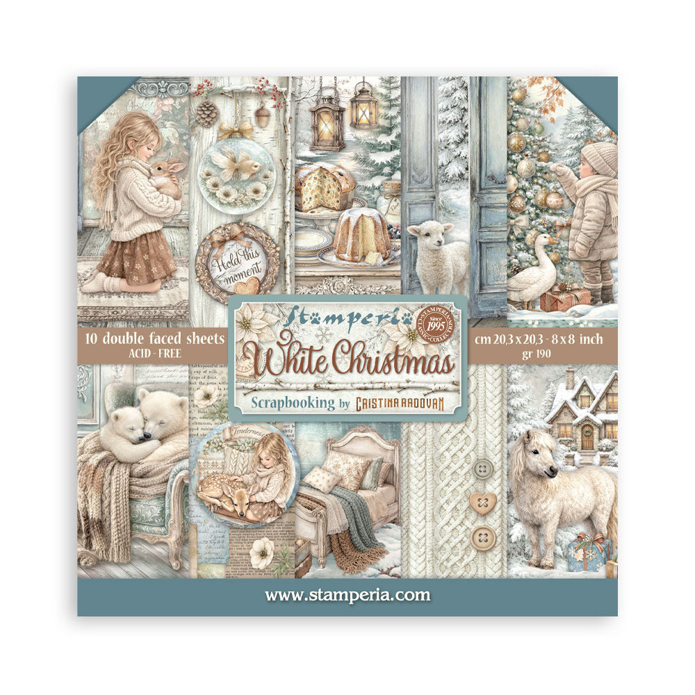 Stamperia - White Christmas - 8x8 Paper Pad