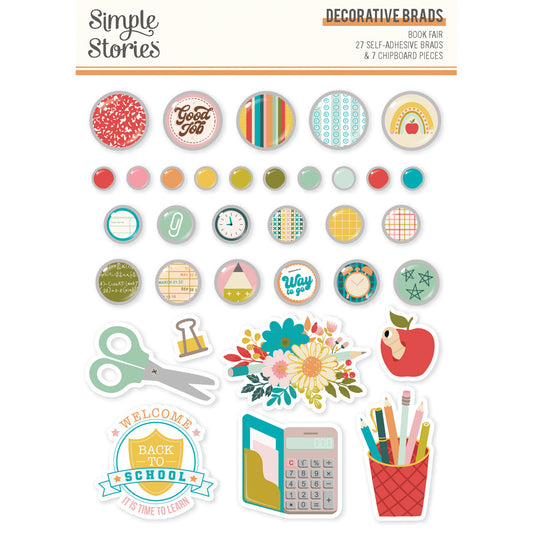 Simple Stories - Book Fair - Decorative Brads