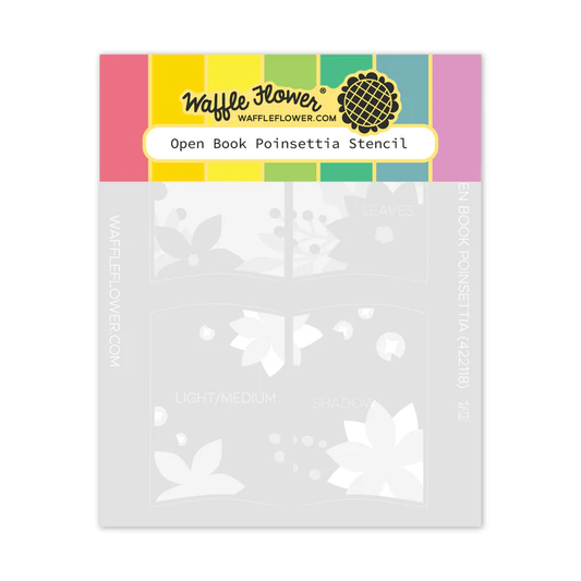 ***PRE-ORDER*** Waffle Flower - Open Book Poinsettia Stencil