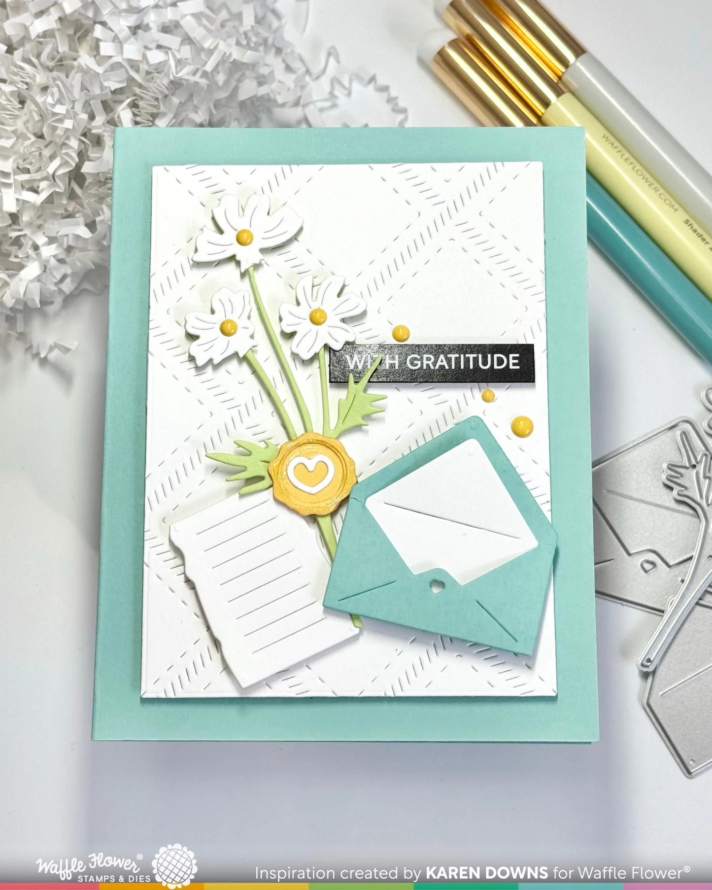 Waffle Flower - Postage Collage - Mini Seals Stamp & Die Bundle