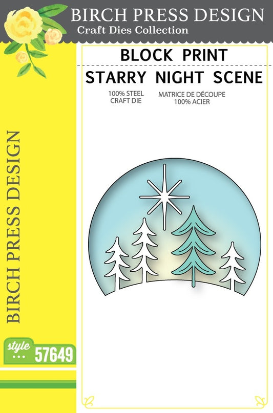 Birch Press Design - Block Print Starry Night Scene Die Set