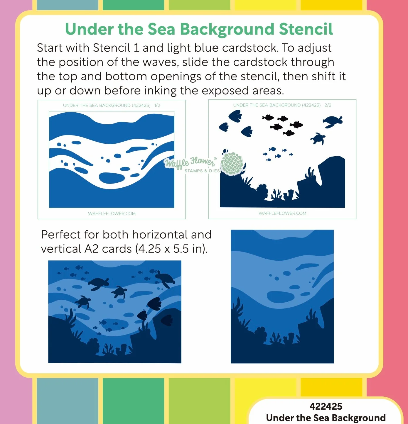 Waffle Flower - Under the Sea Background Stencil Set