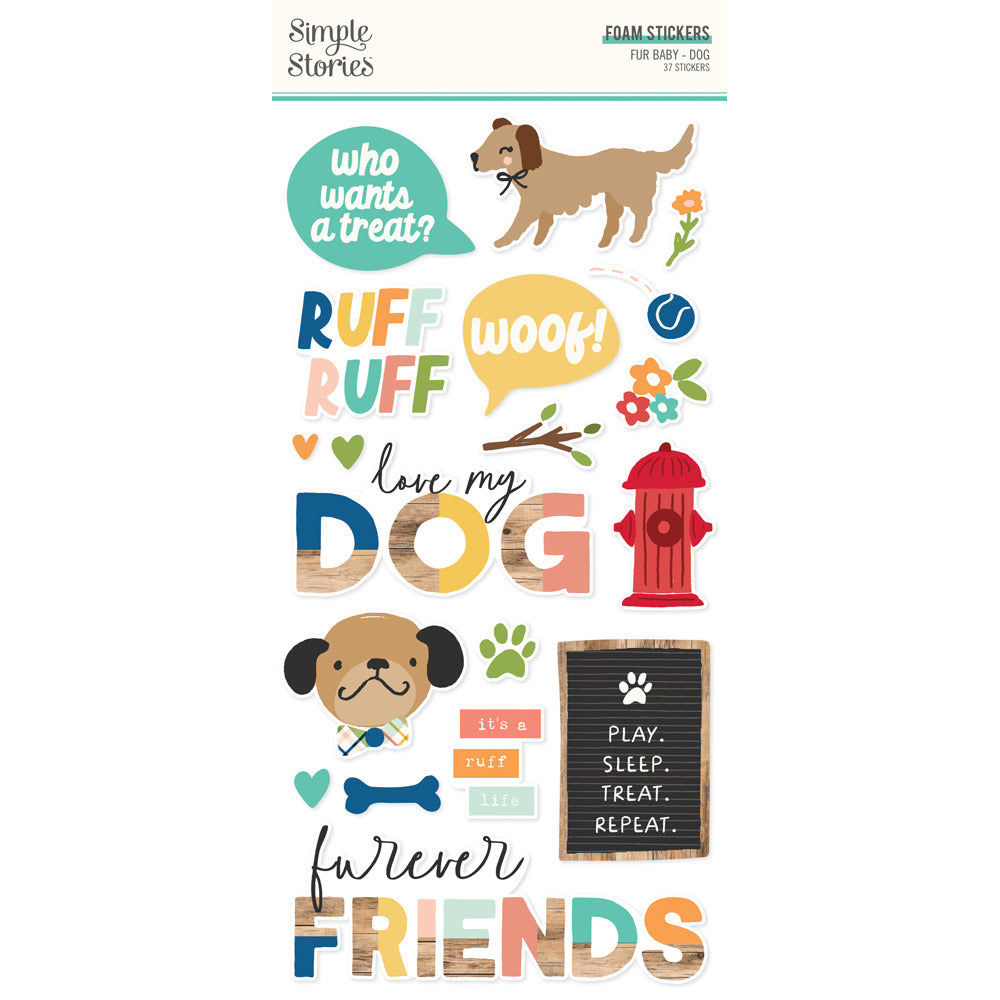 Simple Stories - Fur Baby: Dog - Foam Stickers