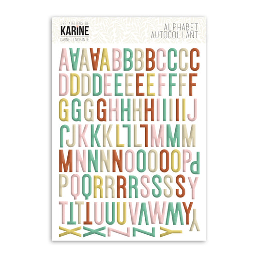 Les Ateliers de Karine - Carnet Enchante - Multicolor Alphabet Stickers