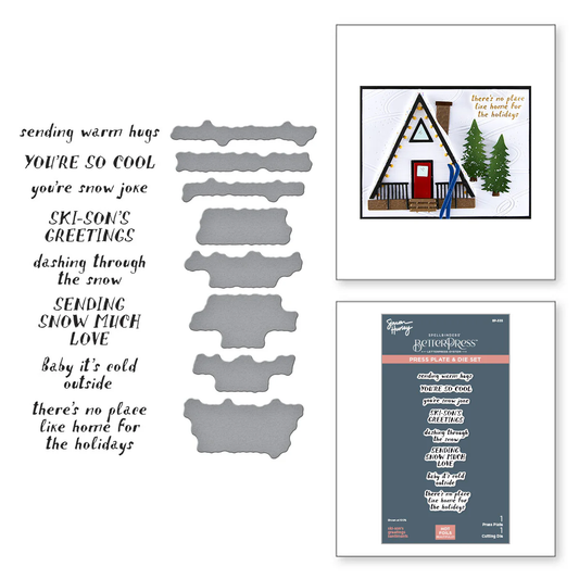 Spellbinders - BetterPress - Ski-son's Greetings Press Plate & Die Bundle by Simon Hurley