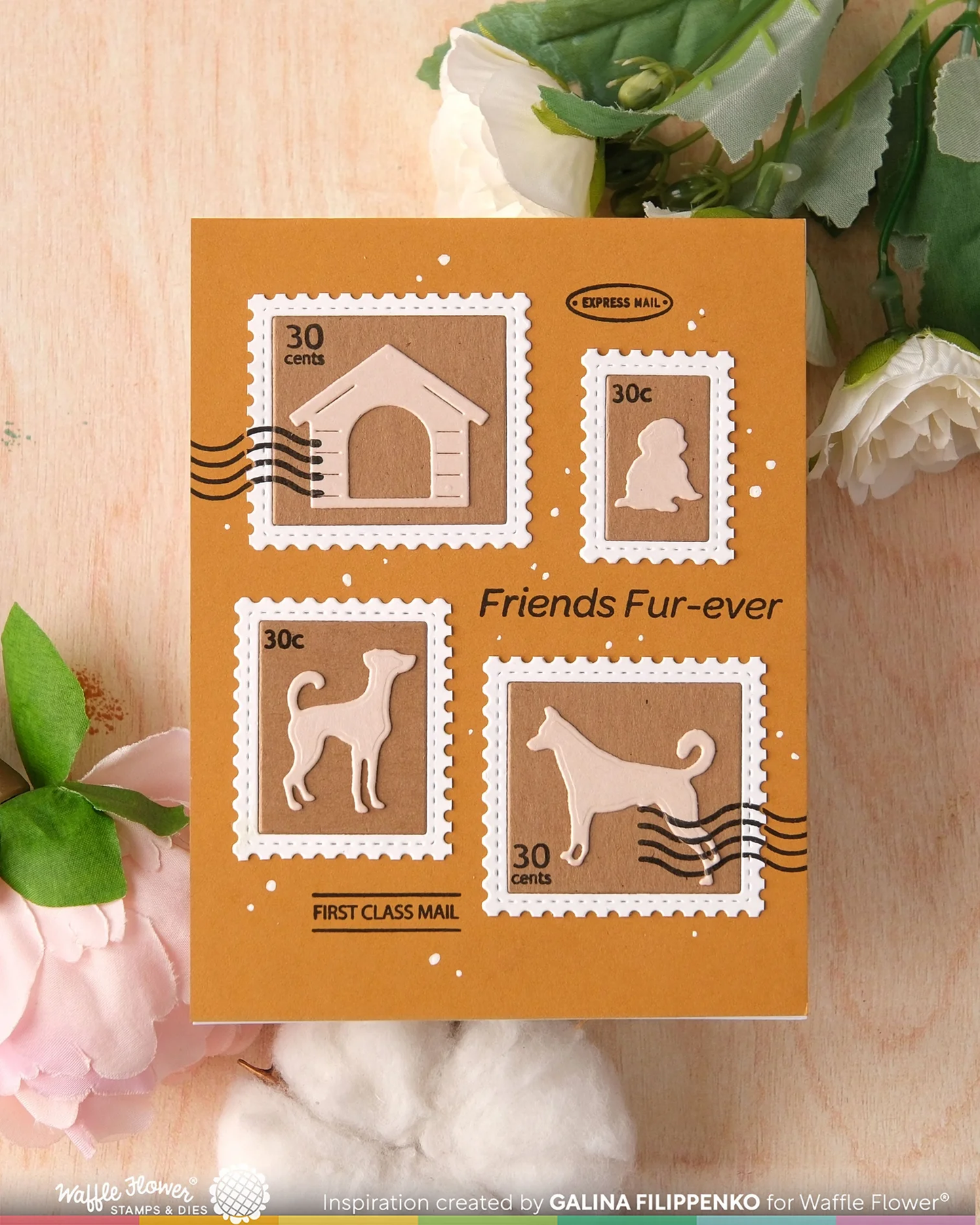 Waffle Flower - Postage Collage - Dog Silhouettes Die