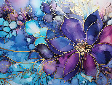 Divinity Designs - A2 Card Fronts - Stained Glass Watercolor Flowers