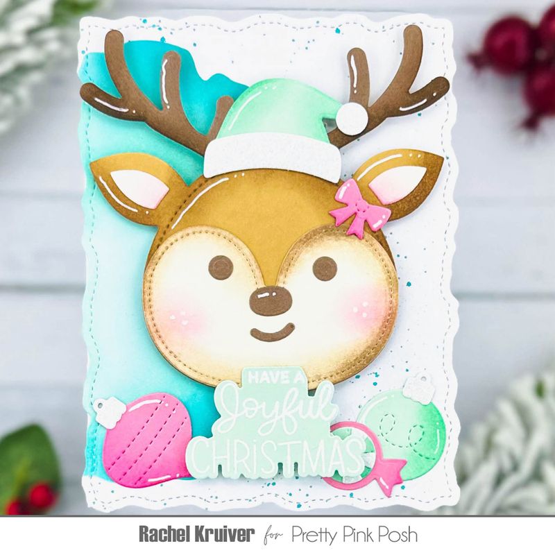 Pretty Pink Posh - Reindeer Face Shaker Die Set